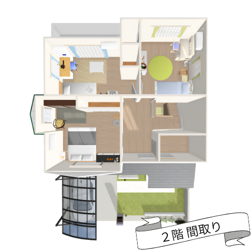 漫画で使える3D背景 一戸建てA(3DマイホームデザイナーPROシリーズ用)