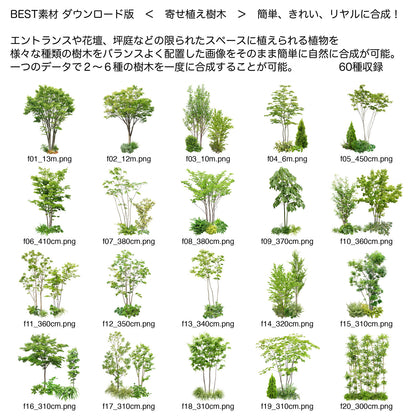 【BEST素材】寄せ植え樹木 簡単、きれい、リアルに合成！