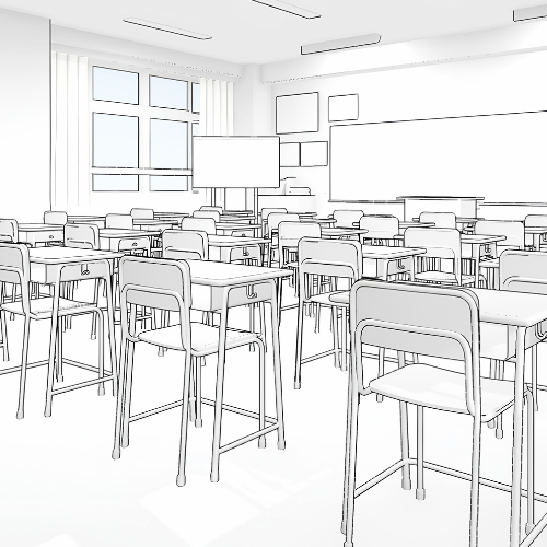 漫画で使える3D背景 学校/教室（3DマイホームデザイナーPROシリーズ用）
