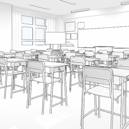 漫画で使える3D背景 学校/教室（3DマイホームデザイナーPROシリーズ用）