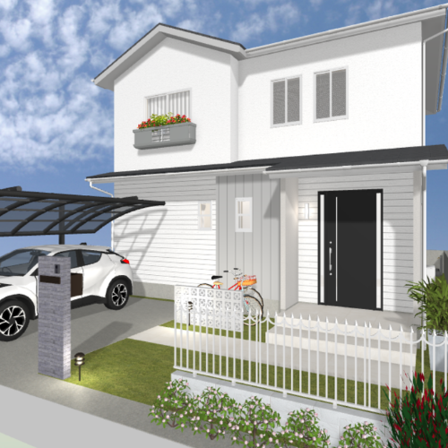 漫画で使える3D背景 一戸建てA（3DマイホームデザイナーPROシリーズ用）