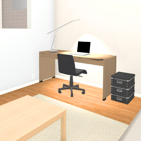 漫画で使える3D背景 ワンルームA シンプルインテリア（3DマイホームデザイナーPROシリーズ用）